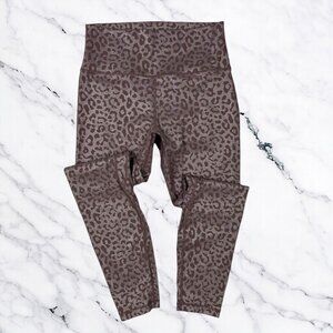 Zyia Active Supreme High Rise 7/8 Leggings Size 8-10 Lilac Leopard Metallic